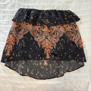 Free People Tube Top with Orange Print